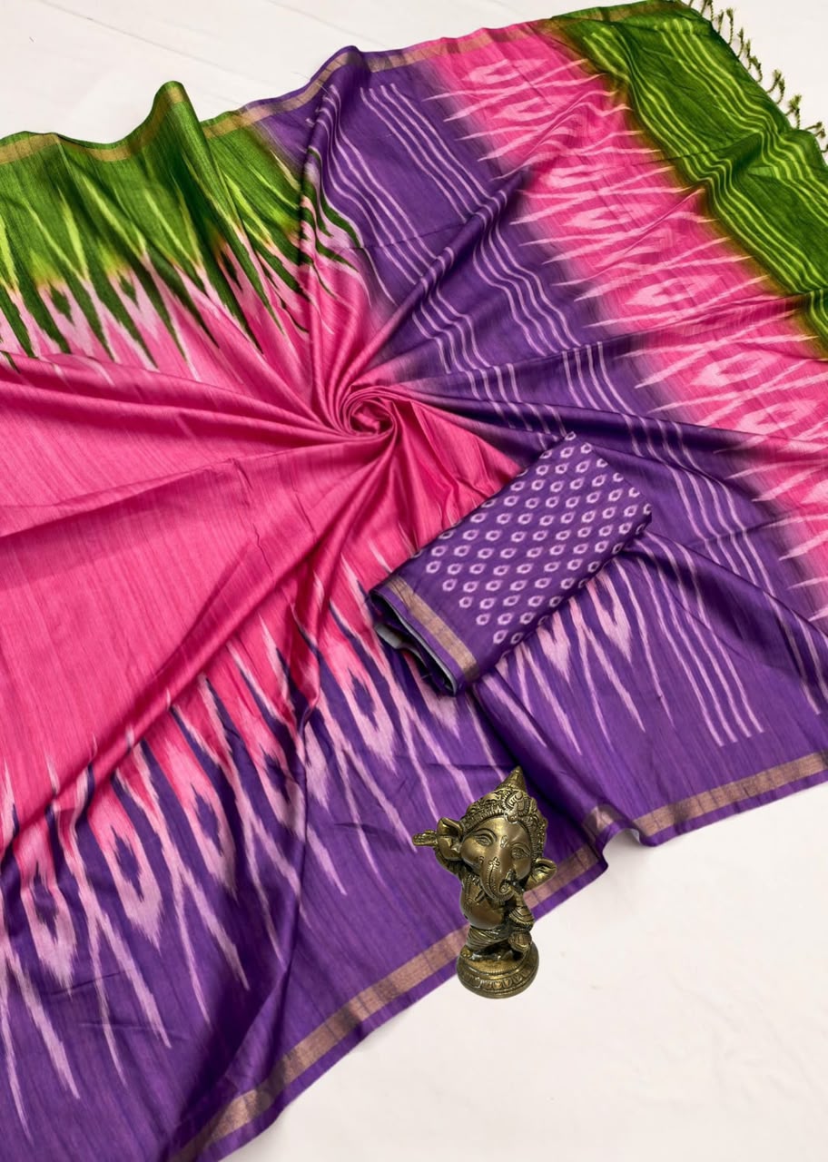 Lavender Purple Pochampally Ikat Silk Saree